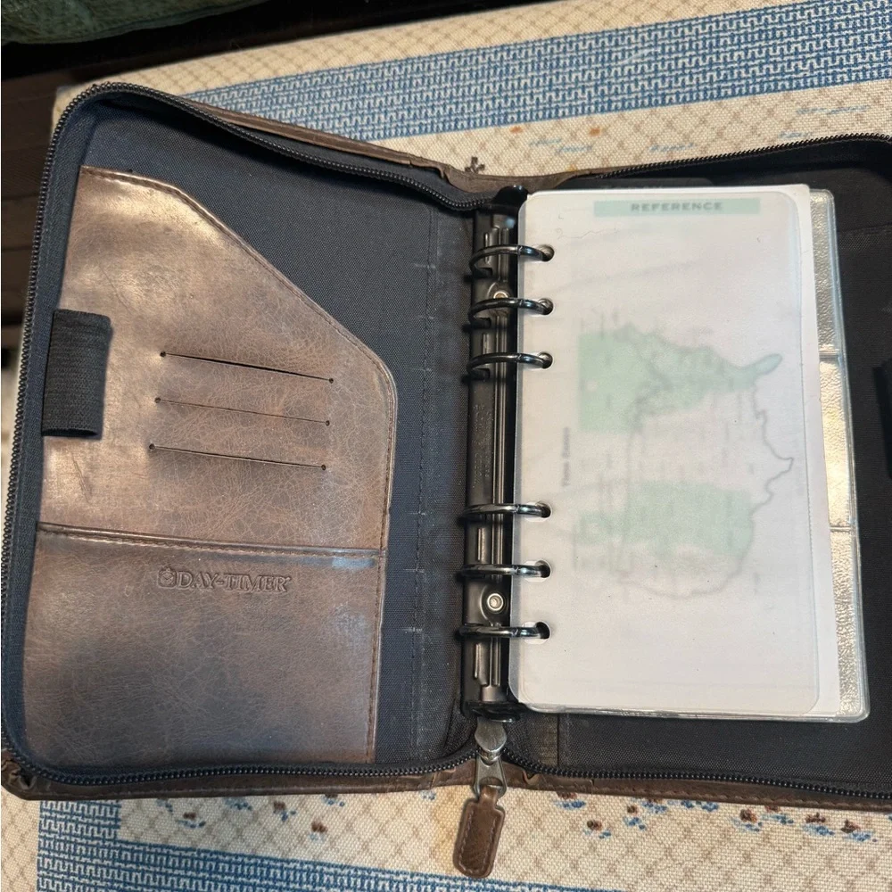 Vintage Day-Timer Brown Leather Planner